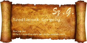 Szedlacsek Gergely névjegykártya