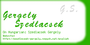 gergely szedlacsek business card